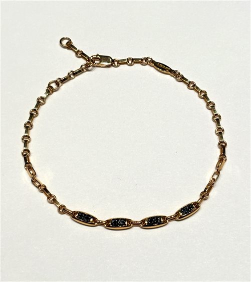 Bracciale Zancan Uomo Robertino in Oro giallo Diamante Black 0.18 Ct UB018G - UB018G